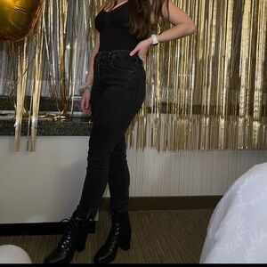 Good American Black High-Rise Skinny Jeans